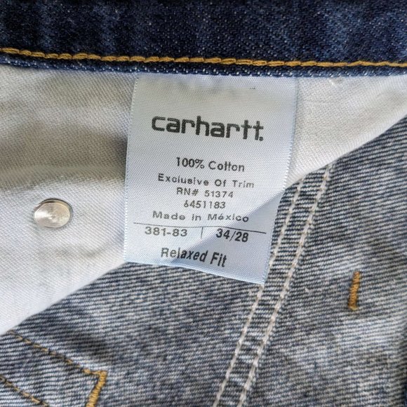 Carhartt Relaxed Fit Blue Jean 5 Pocket 100% Cotton - Picture 2 of 4